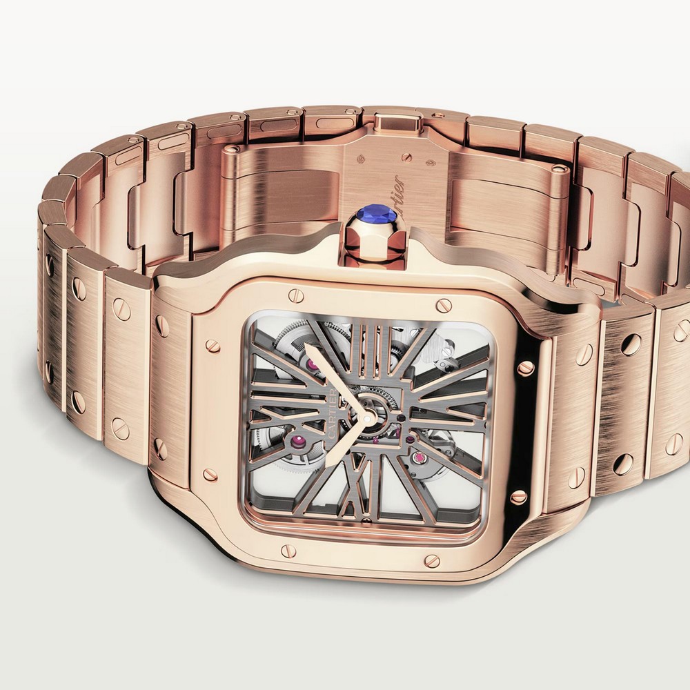 Đồng Hồ Cartier Santos De Cartier Large Watch Nam Vàng Hồng